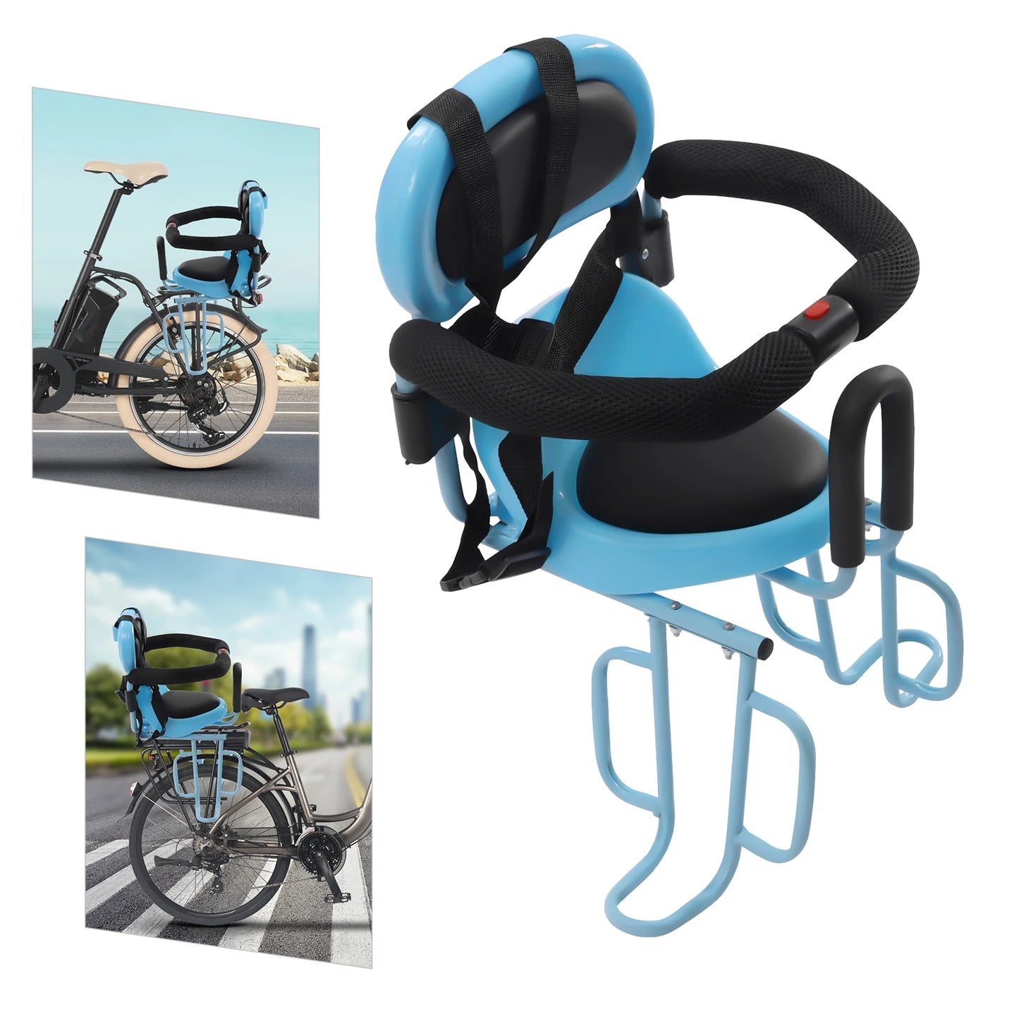 Rear Mounted Child Bike Seat With Guardrail And Backrest