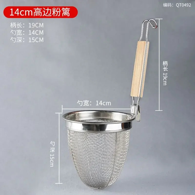 CZSAE Stainless Steel Colander With Wooden Handle Strainer