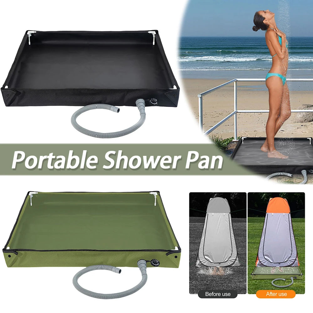 Shunmaii Portable Shower Pan With Drain Hose For Camping RV
