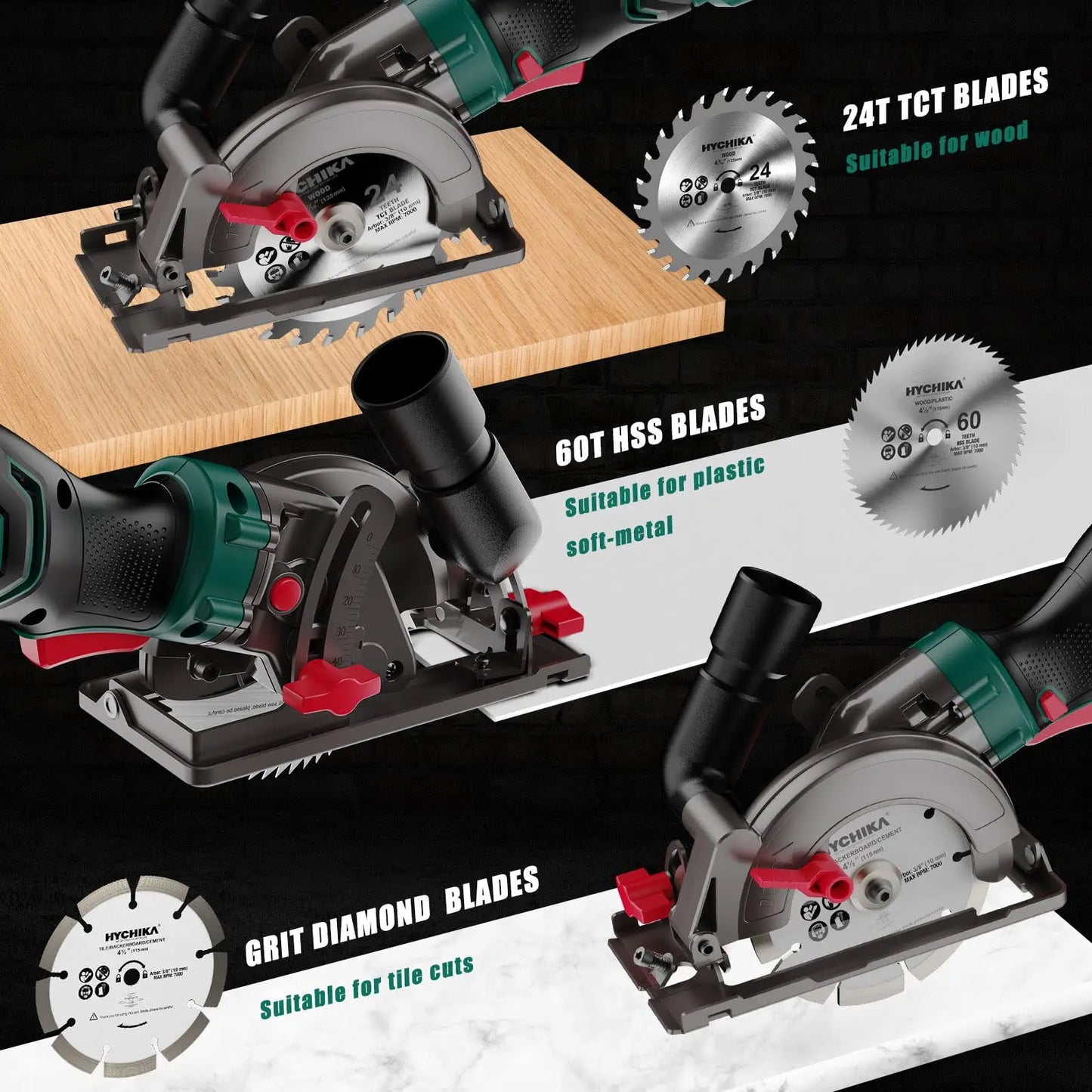 HYCHIKA 750W Circular Saw With Dust Collection Function