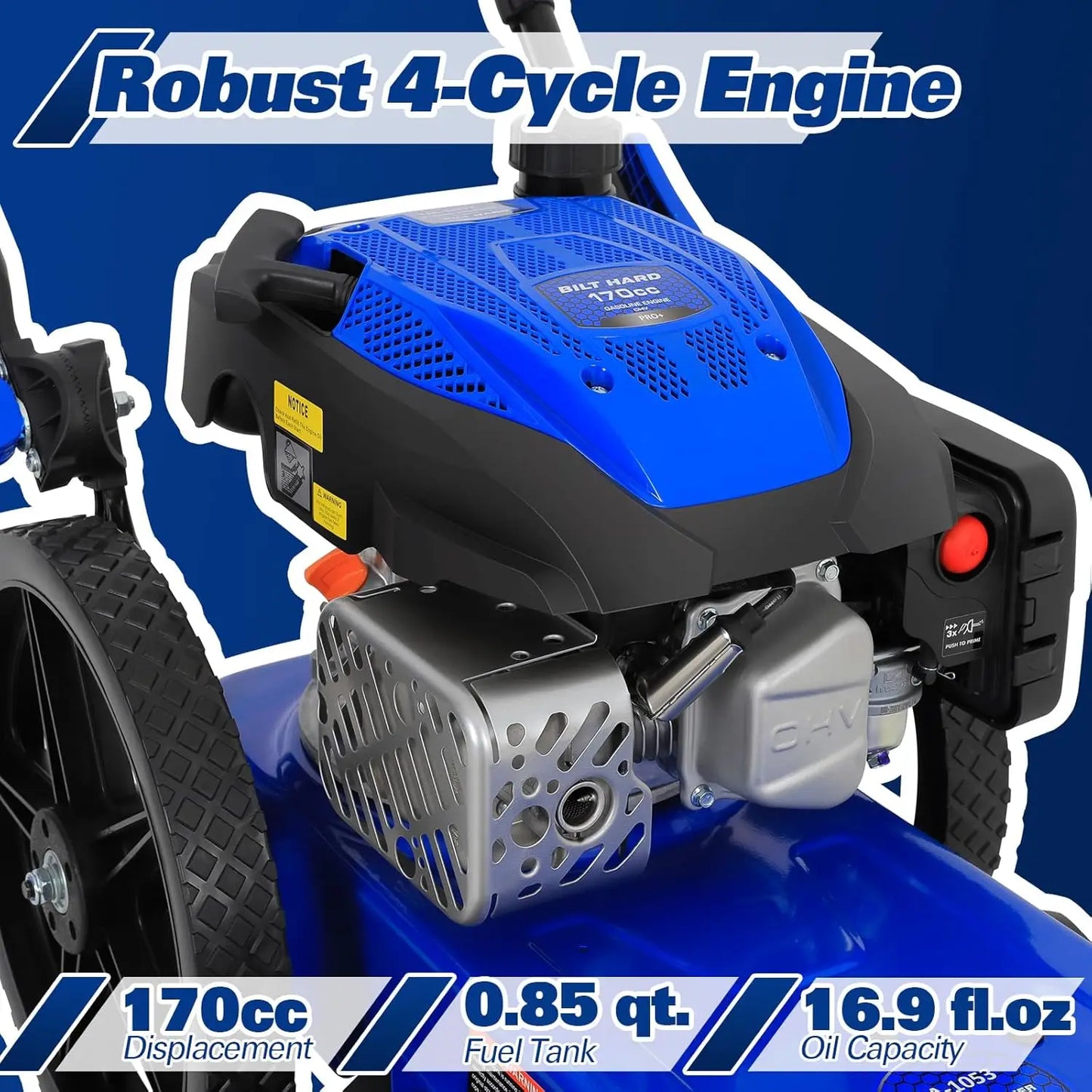 XMSJ Walk Behind String Trimmer 170cc Gas Lawn Mower