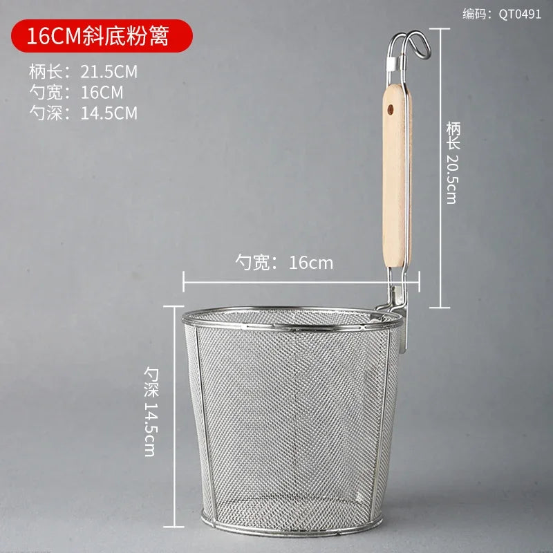 CZSAE Stainless Steel Colander With Wooden Handle Strainer