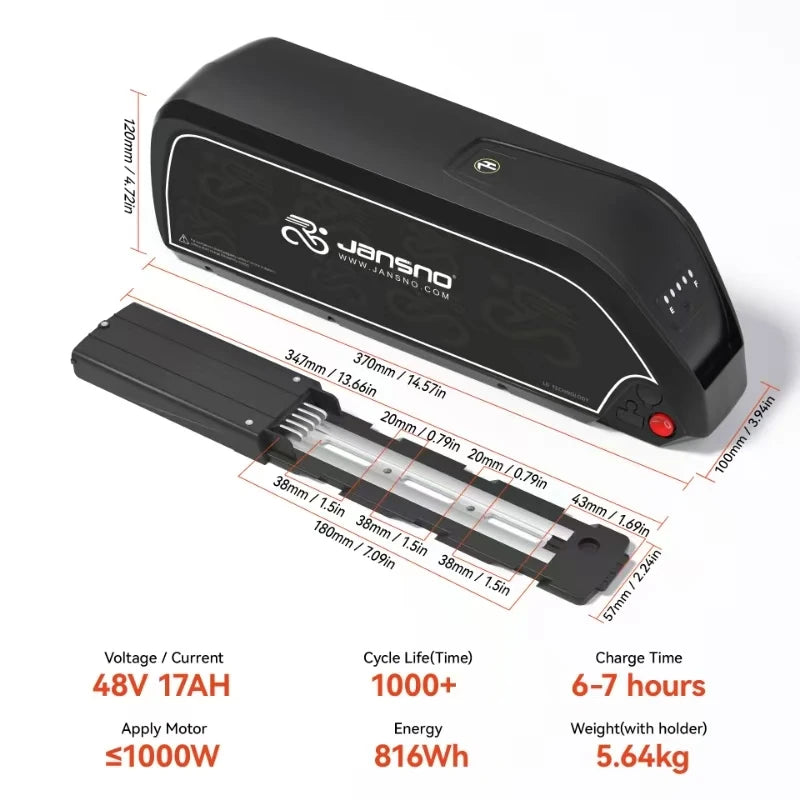 JANSNO X50 Fat Tire Electric Mountain Bike 48V 17Ah