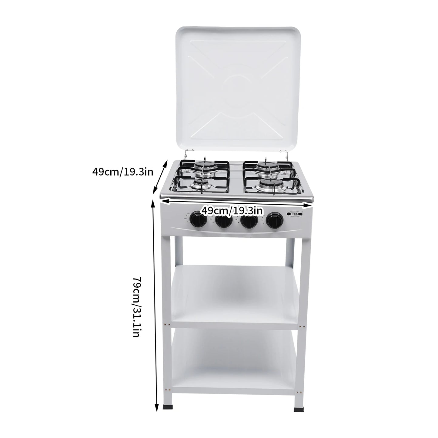 4 Burner Propane Gas Grill With Movable Storage Bracket
