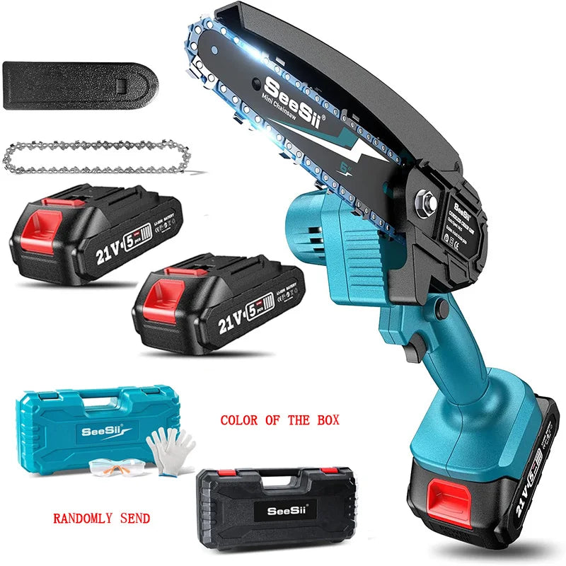 Seesii Cordless Mini Chainsaw With 2 Batteries For Wood