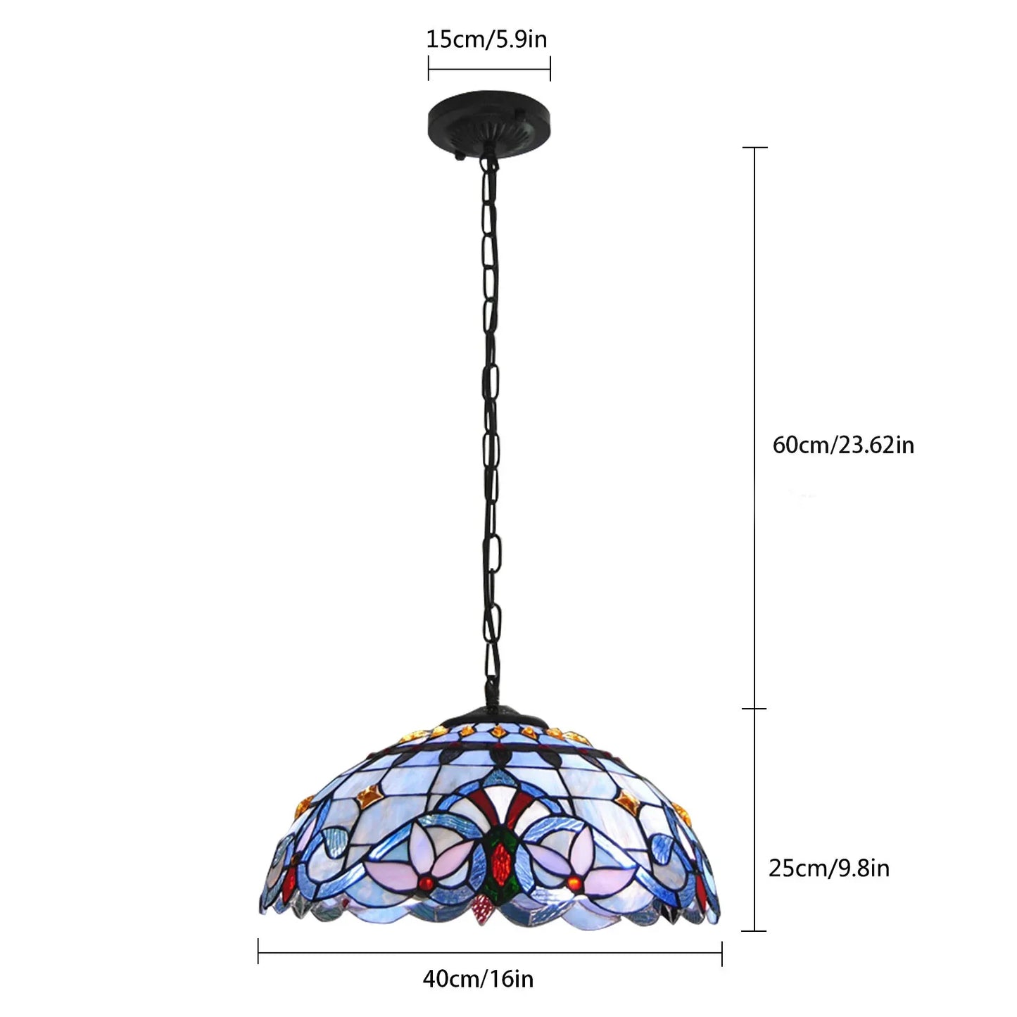 Tiffany Style Pendant Ceiling Light Stained Glass Lamp