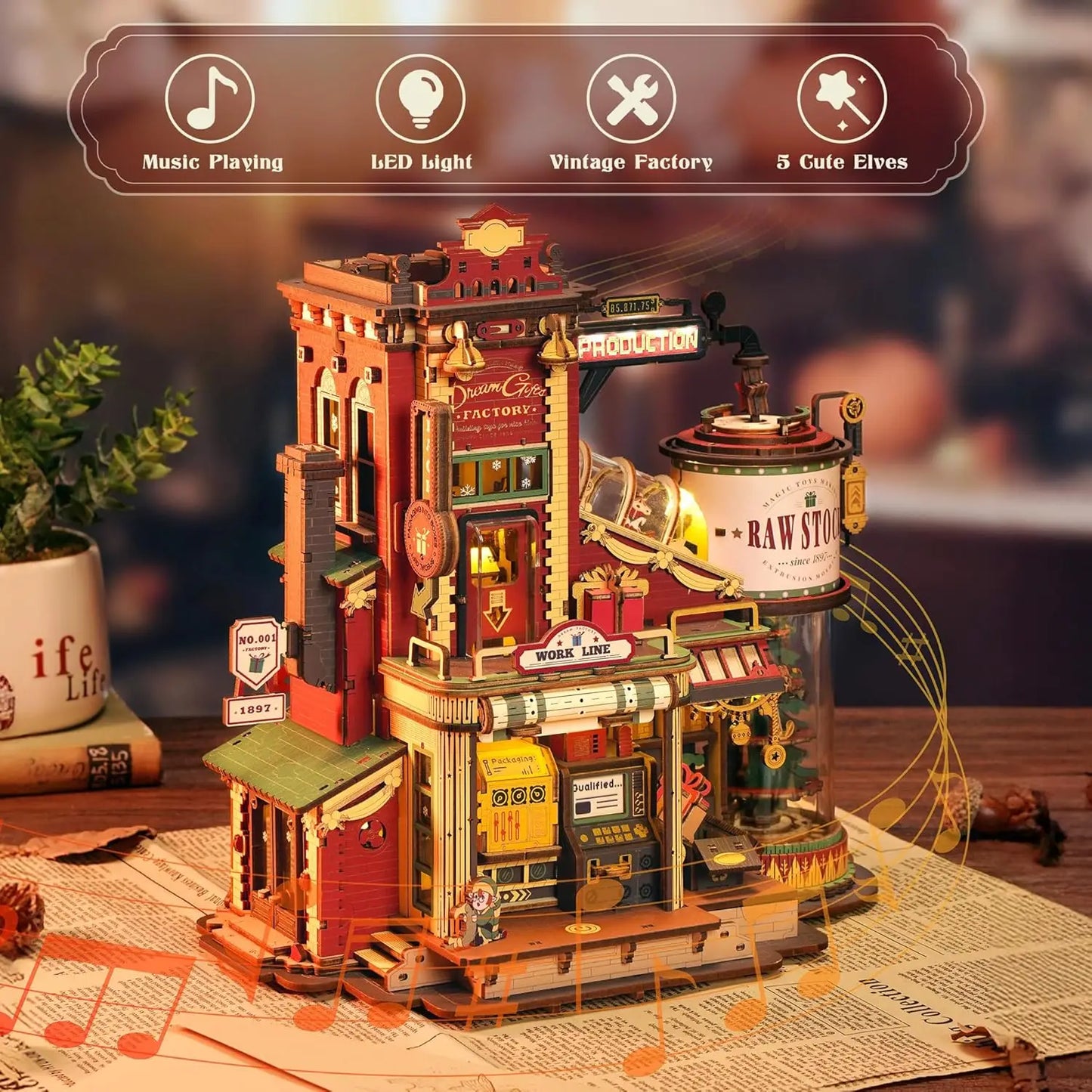 Robotime Rokr Wooden Music Box Dream Gift Factory Puzzles