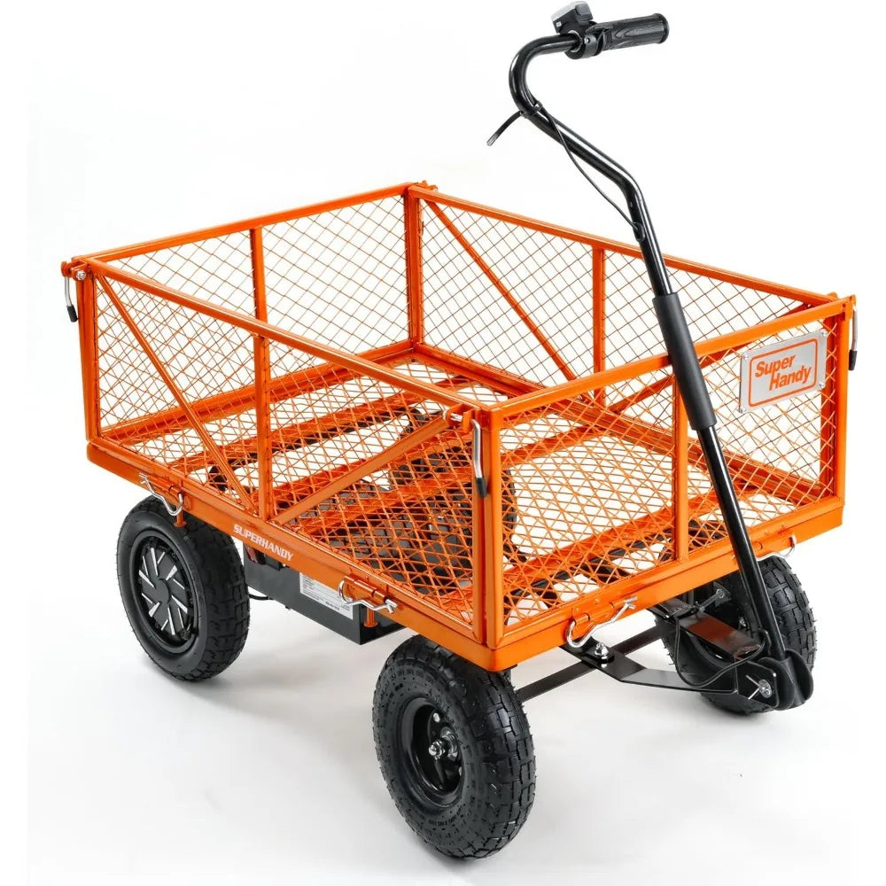 Electric Assist Garden Cart With All Terrain Wheels