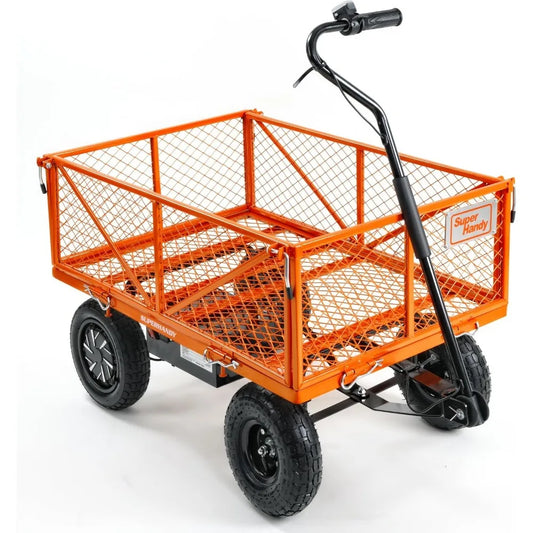 Electric Assist Garden Cart With All Terrain Wheels