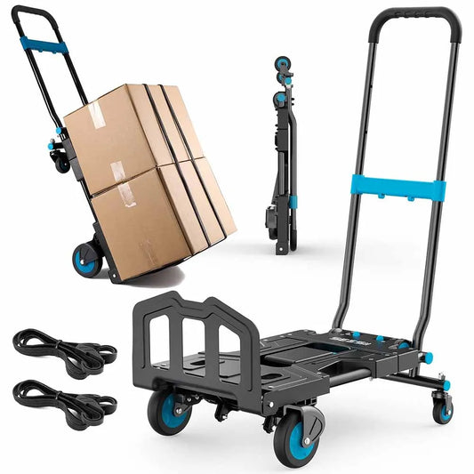 Seesii Folding Hand Truck Dolly 150KG TPR Wheels Heavy Duty