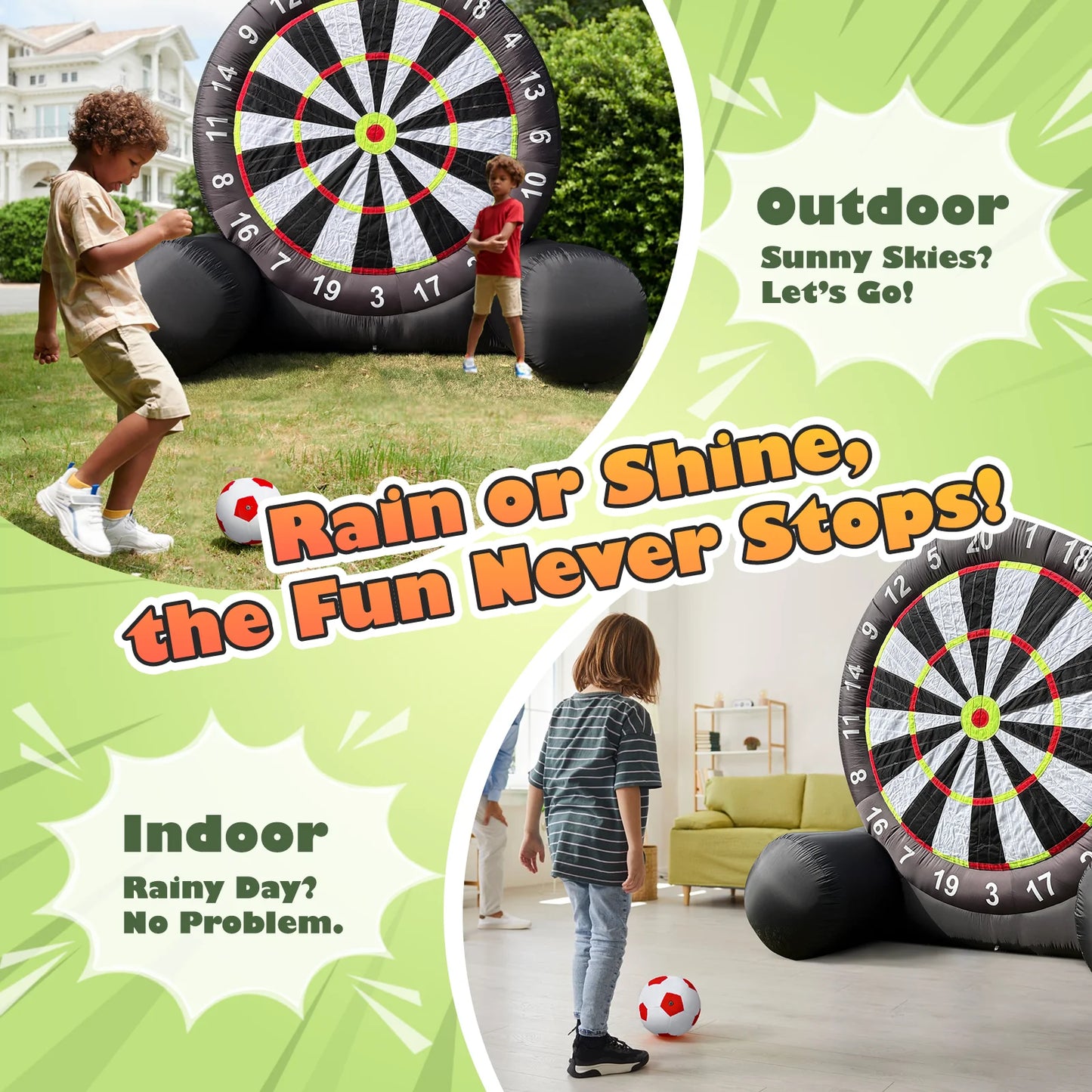 VANCEN Giant Outdoor Inflatable Soccer Darts Set With Blower