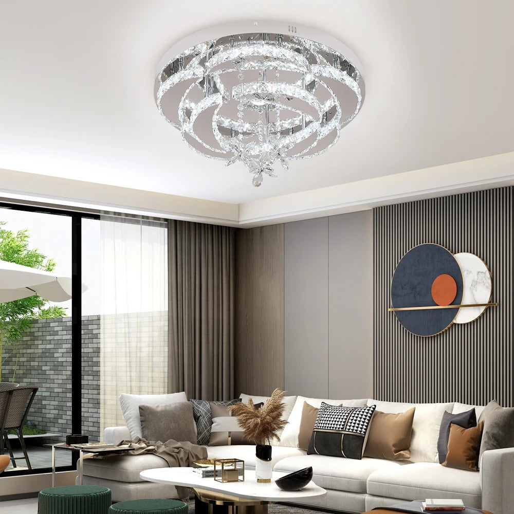 VETRULUS Modern Crystal Chandelier LED Pendant Light