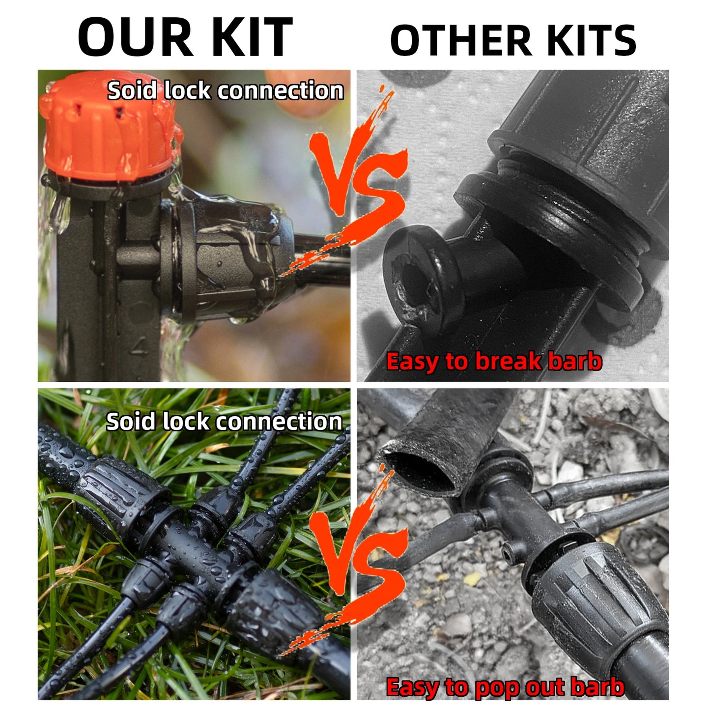 Drip Irrigation Kit With Adjustable Drippers Locking