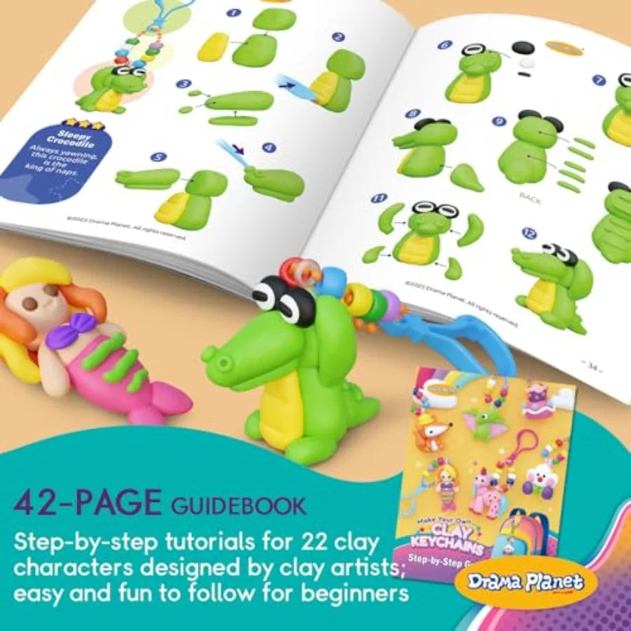 Air Dry Clay Keychain Craft Kit For Kids Eight Charms