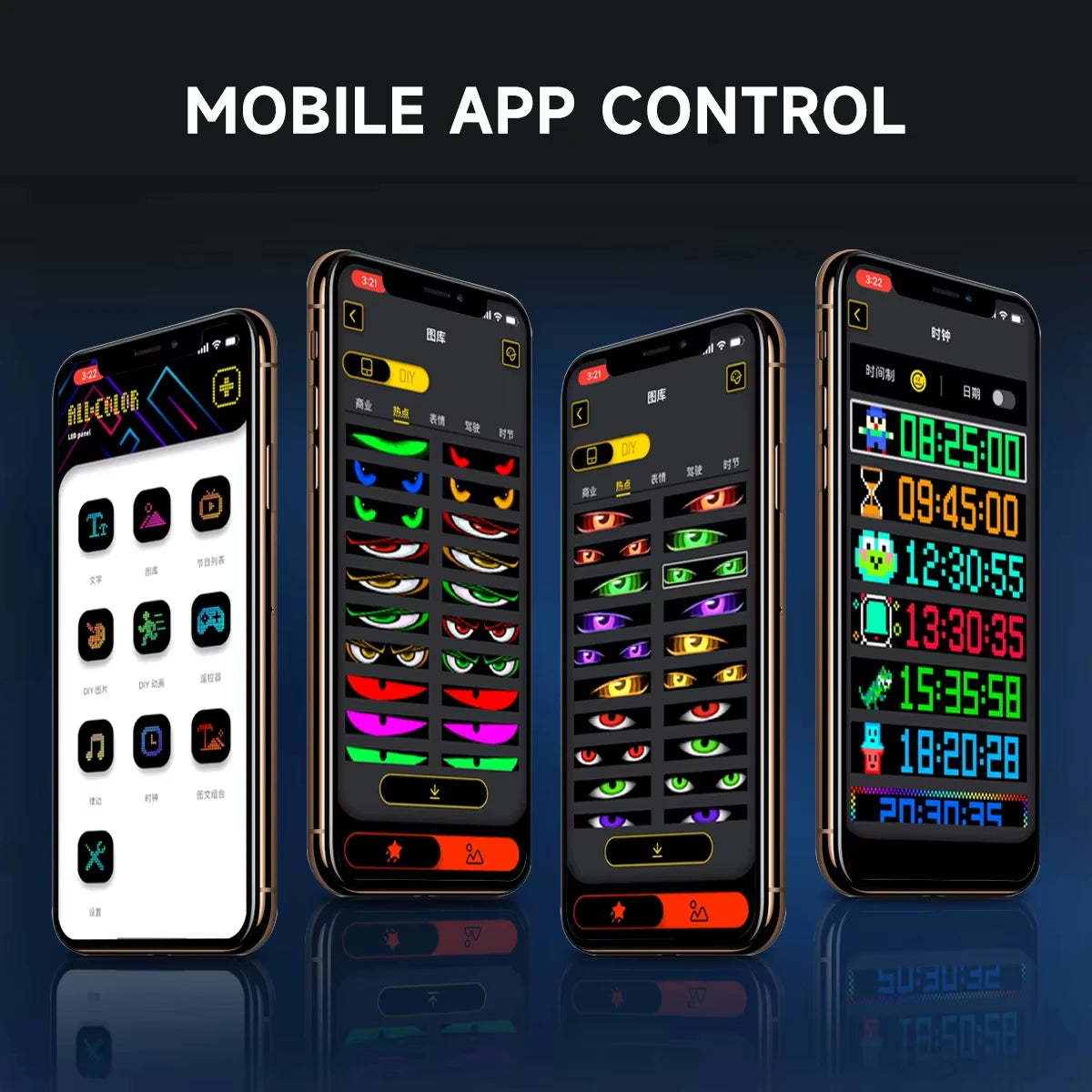 LED Car Sign Pixel Matrix Panel DIY Bluetooth App Control