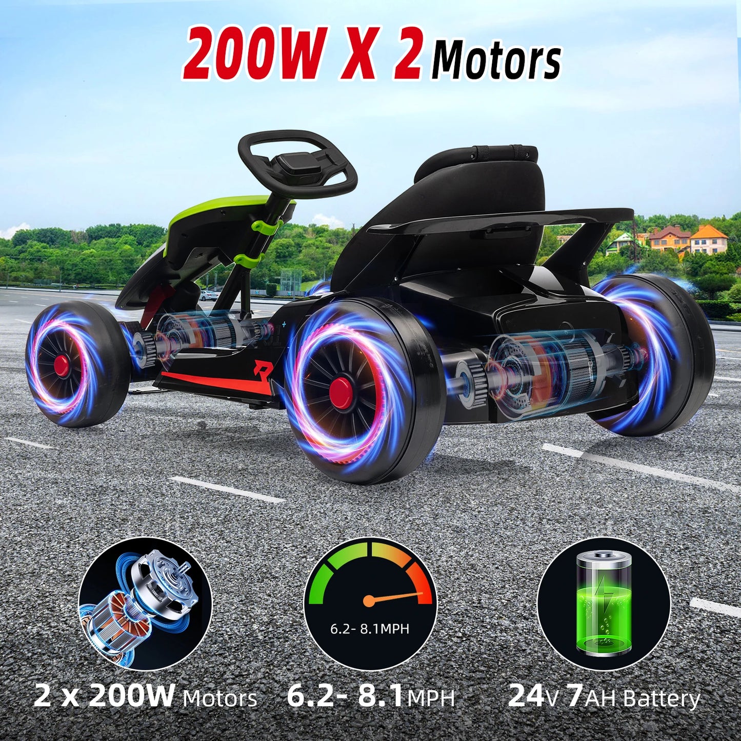 Longwei Electric Baby Car HL3888 High Speed Drift Kart 24V