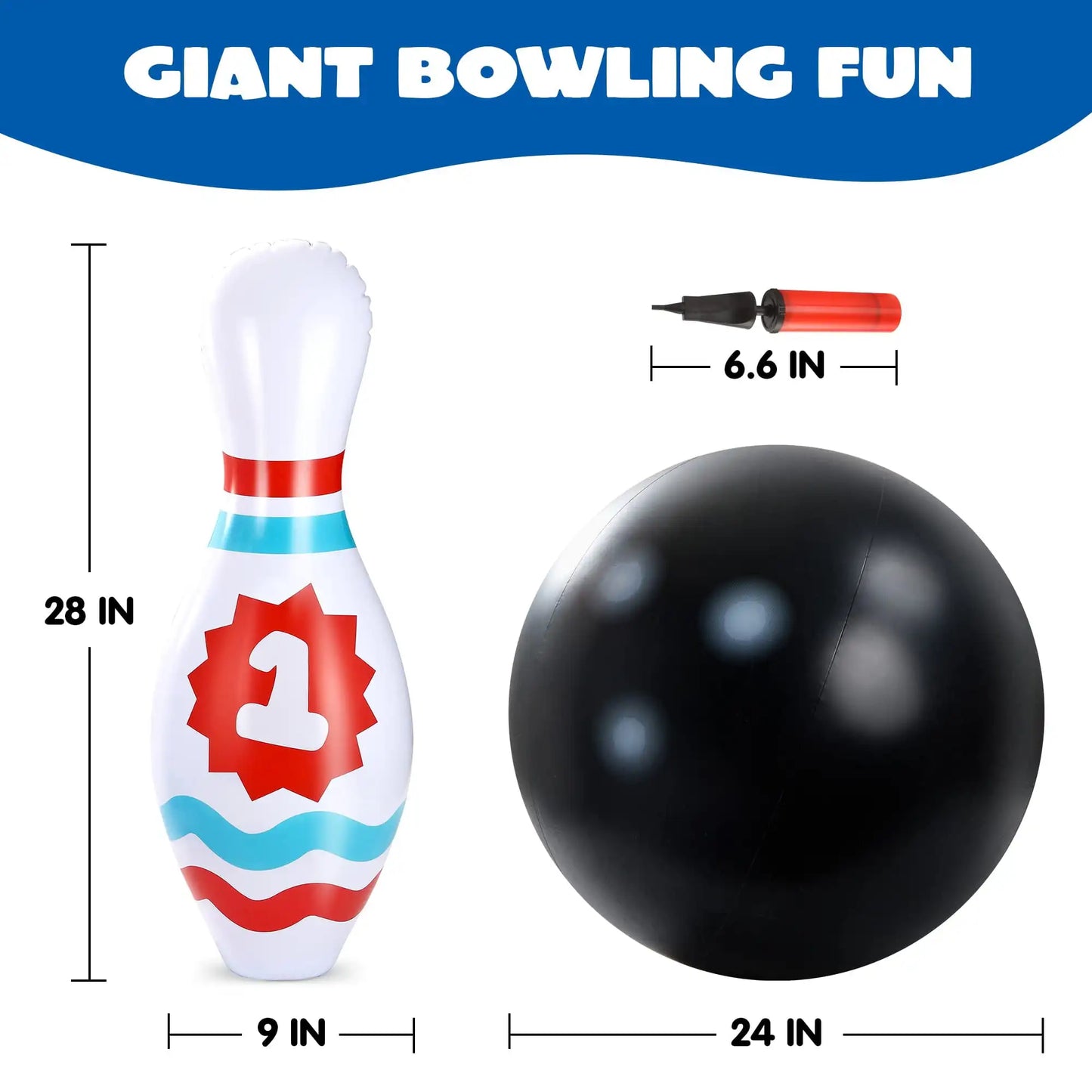 Joyfy Giant Inflatable Bowling Set For Kids And Adults