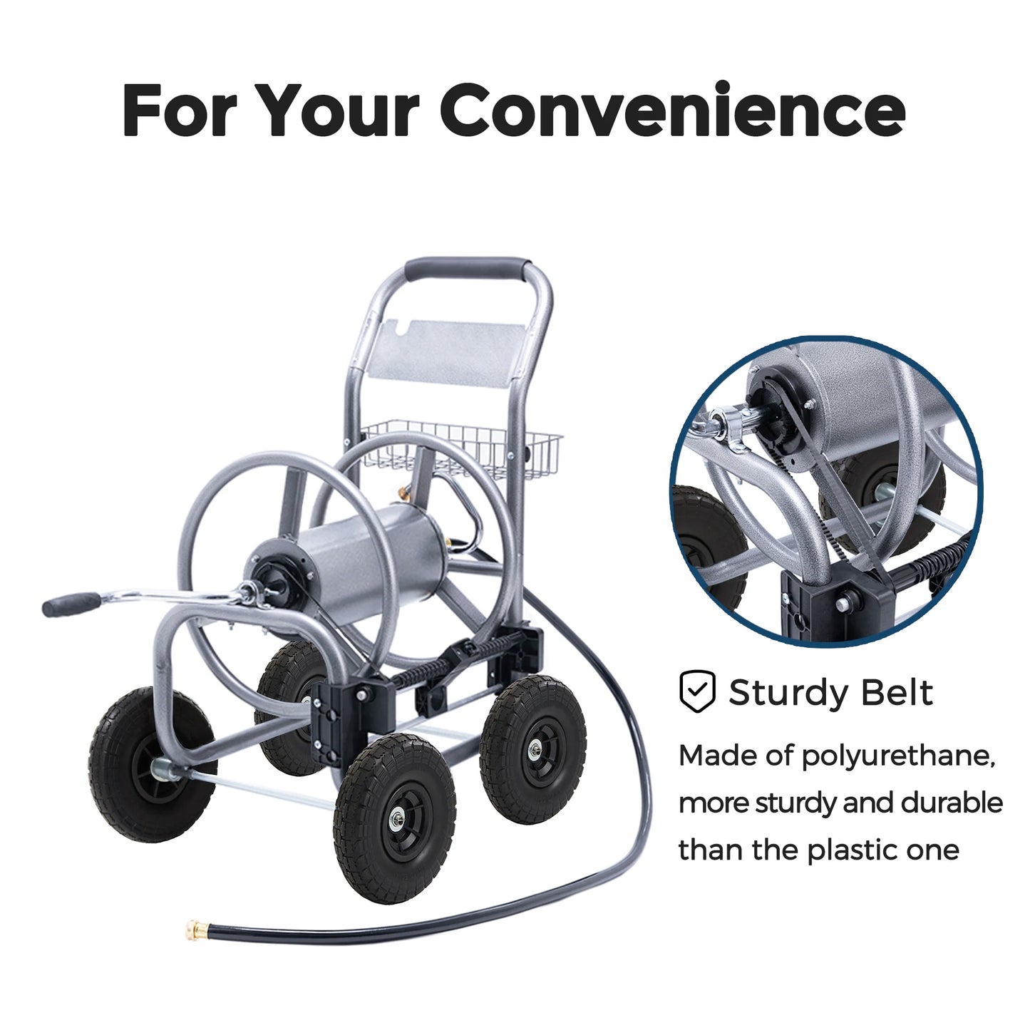 Giraffe Tools Hose Reel Cart With Wheels For Outdoors