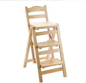 Chengwei Foldable Wood Bar Stool 3 Step Indoor Ladder
