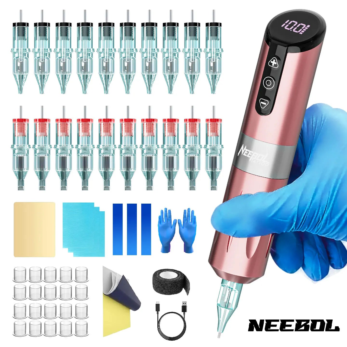 Neebol Unibody Wireless Tattoo Pen Kit With Needles