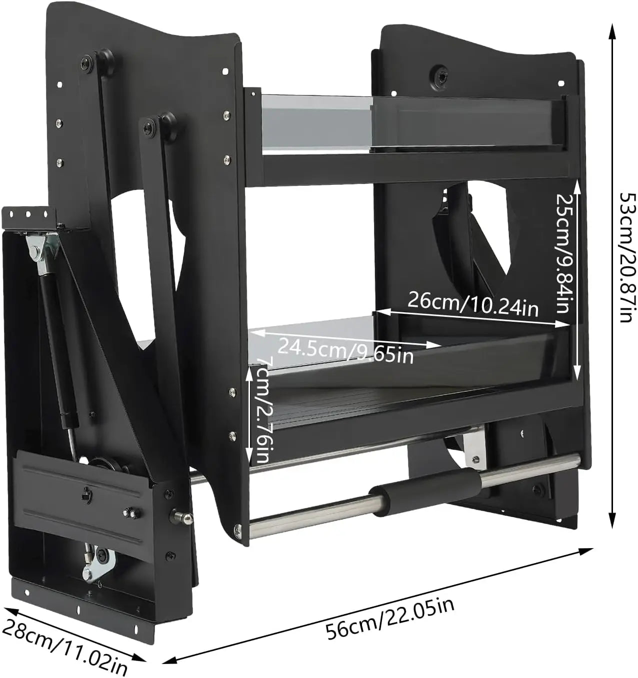 Pull Down Cabinet Organizer 2-Tier Heavy-Duty Shelf