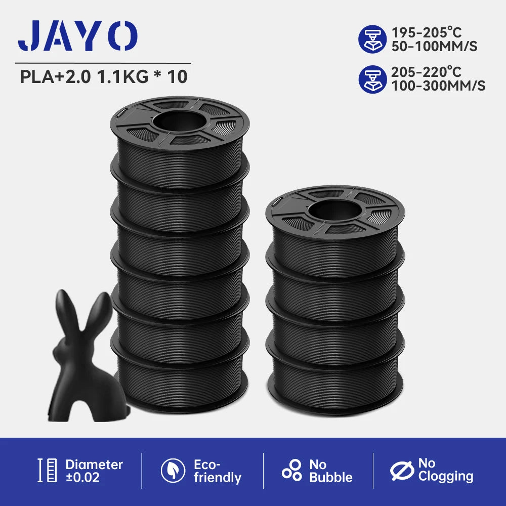 JAYO PLA Plus Filament 10 Rolls High Speed Matte 3D