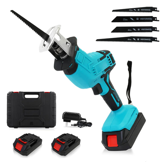 21V Cordless Reciprocating Saw With 2 Batteries 4 Blades