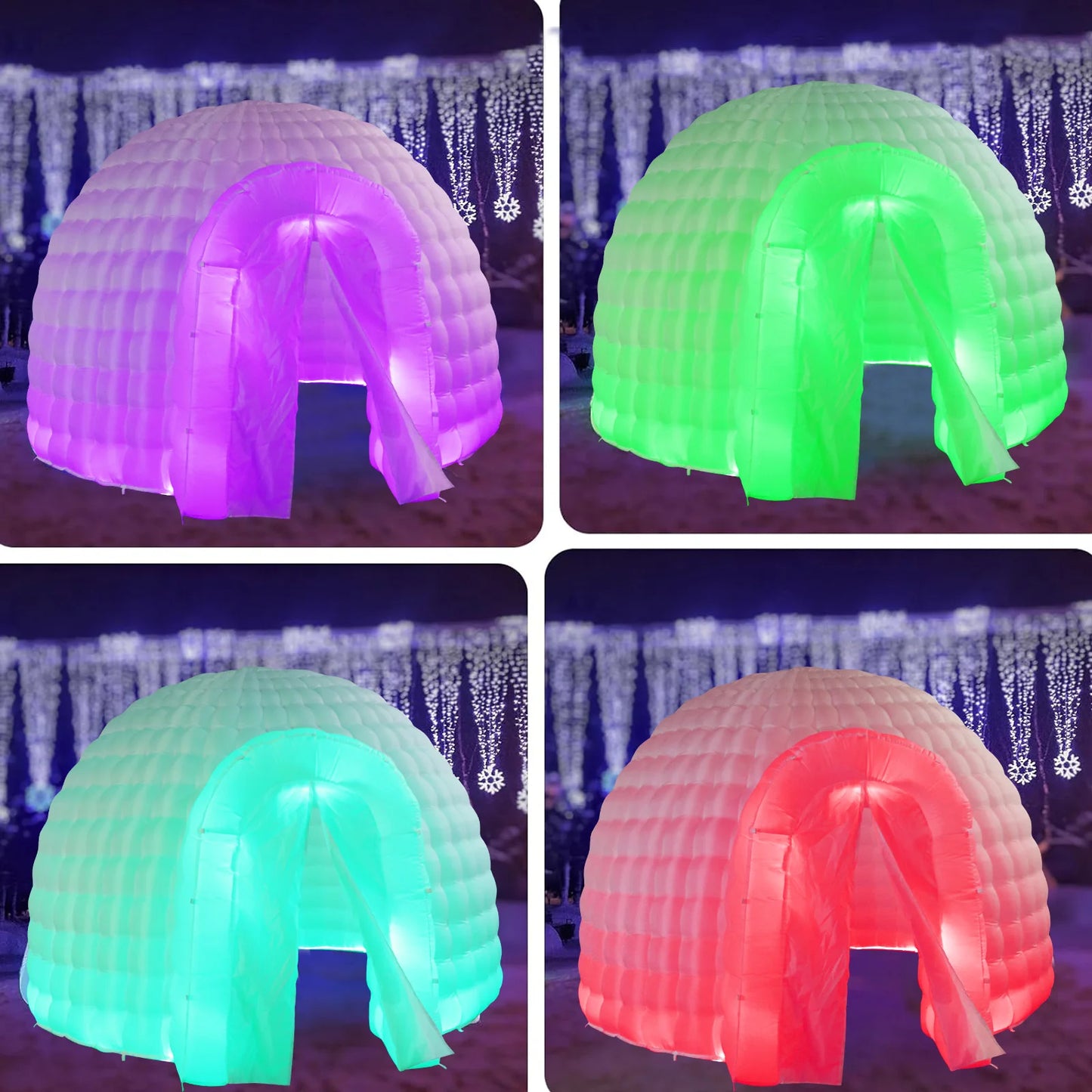 Building Igloo Dome Tent With Led Light And Blower