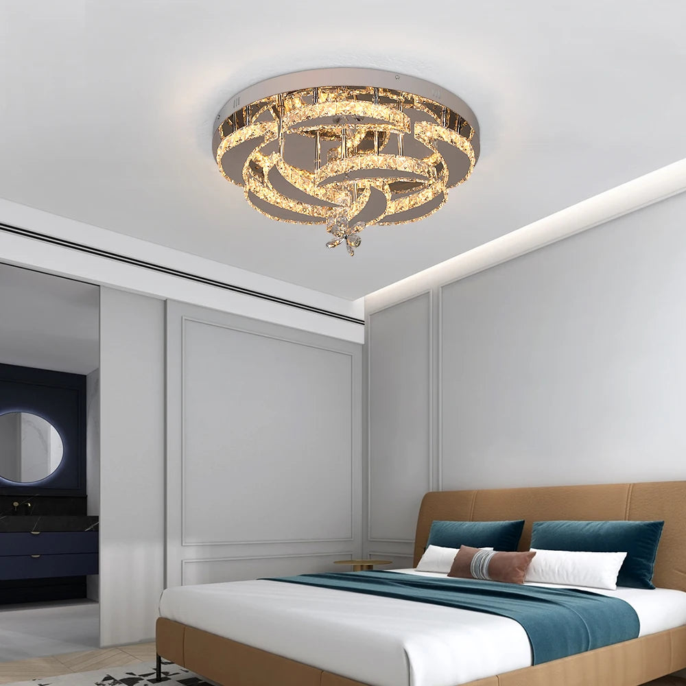 VETRULUS Modern Crystal Chandelier LED Pendant Light