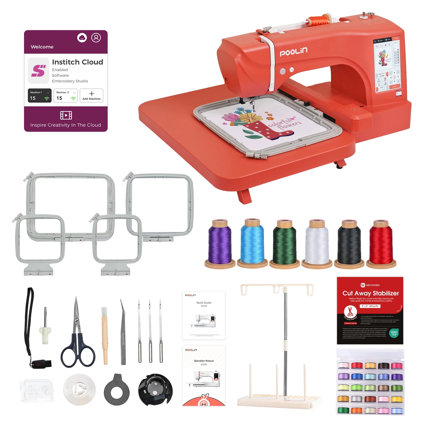 Poolin Computerized Embroidery Machine EOC06 RE Automated