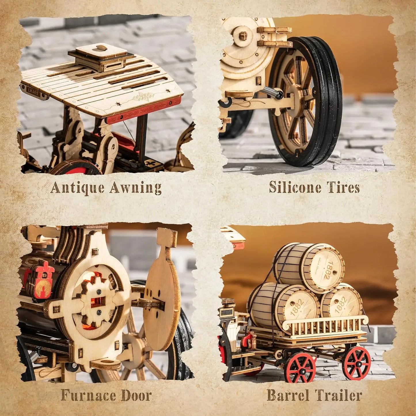 Robotime Rokr Model Kit 3D Wooden Puzzle Steam Locomotive