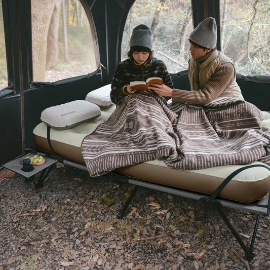 Camping Cot With Air Mattress And Side Table For Adults