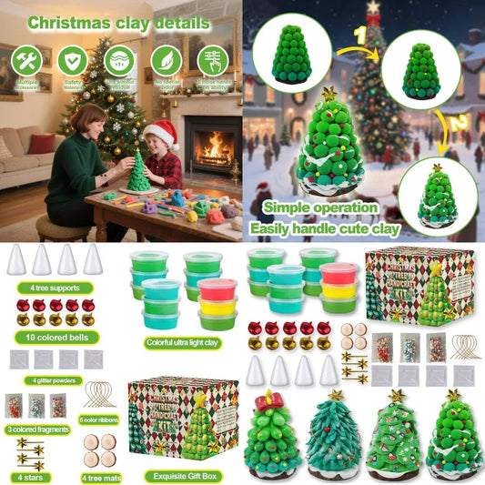 Christmas Tree Crafts Kit With Air Dry Clay Ages Three