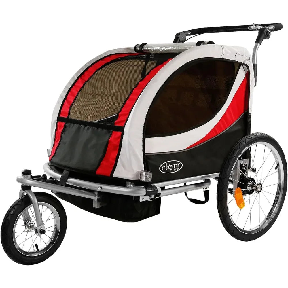 Deluxe Three In One Double Seat Bicycle Trailer Jogger
