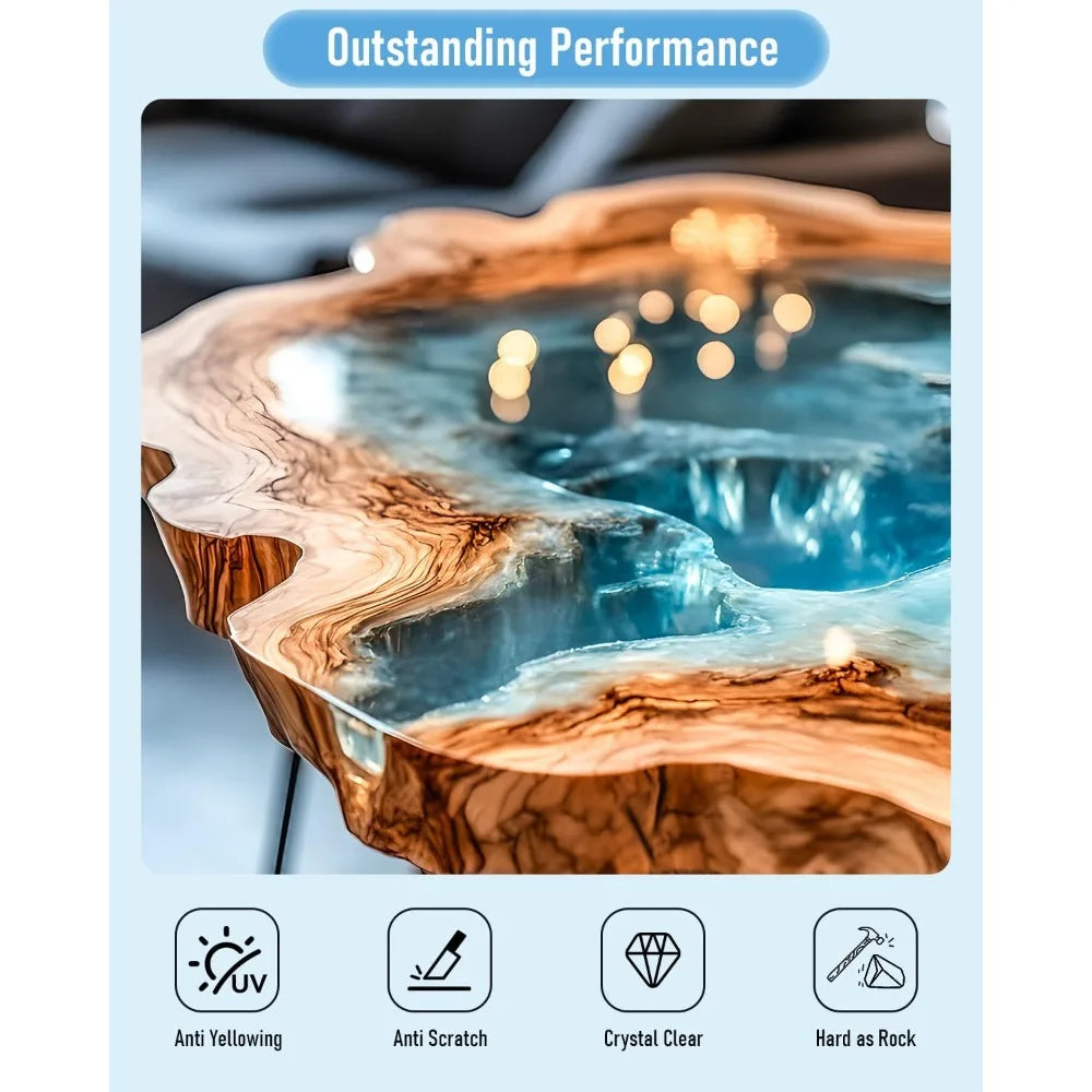 Crystal Clear Epoxy Resin Kit High Gloss Bubbles Free Art