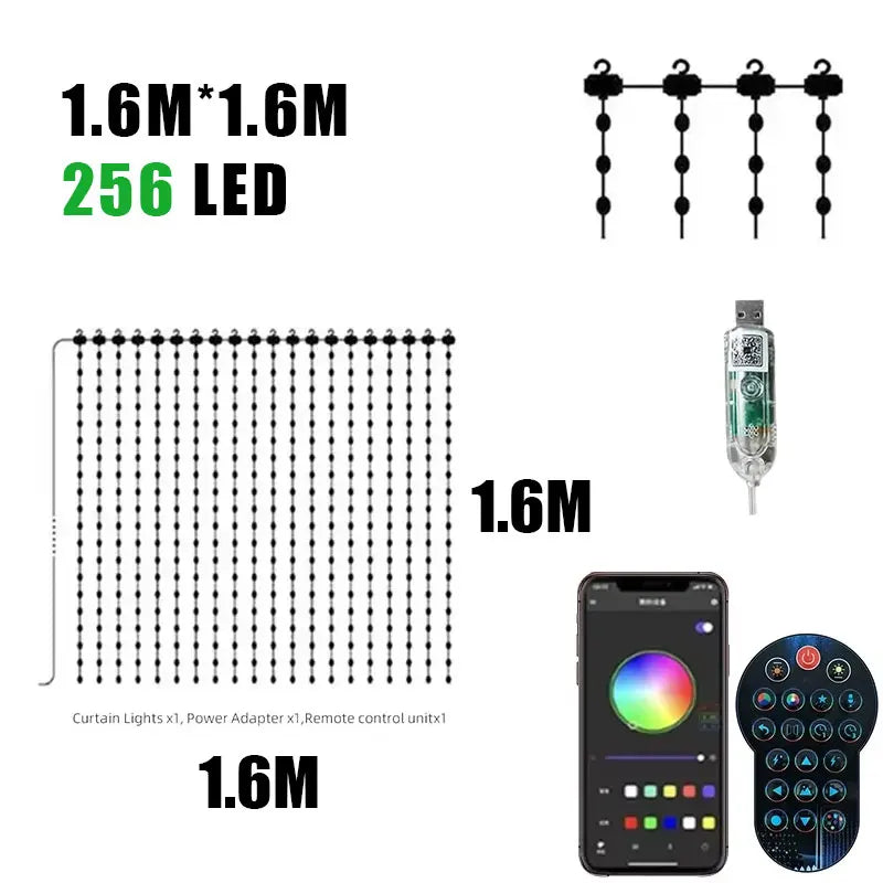 MIMIRGB Smart RGB LED Curtain Lights with App Control USB