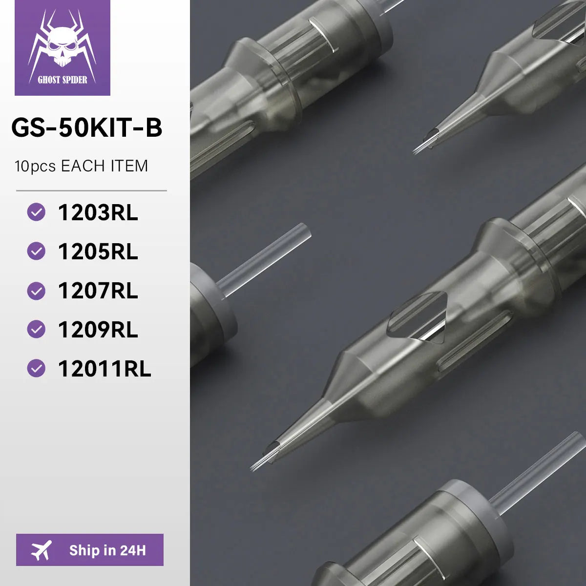 Sterilized Mixed Tattoo Needle Cartridges 50 Pcs Disposable