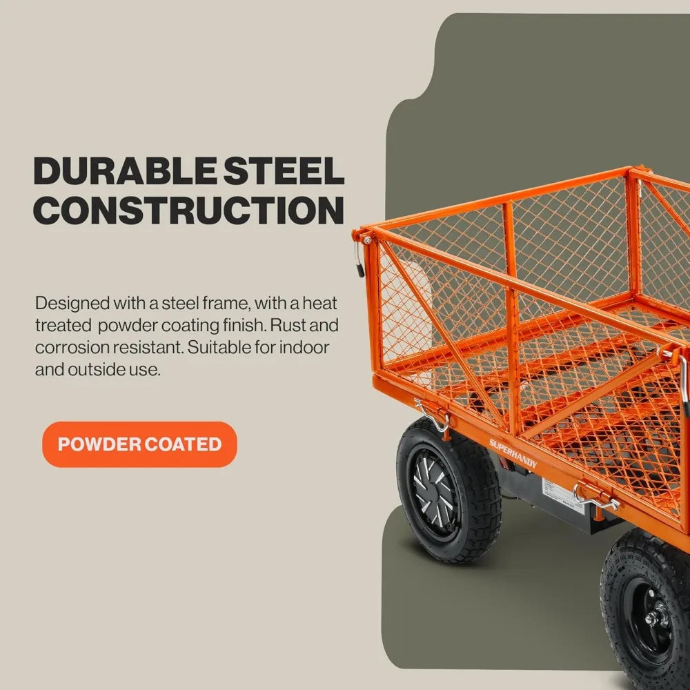 Electric Assist Garden Cart With All Terrain Wheels