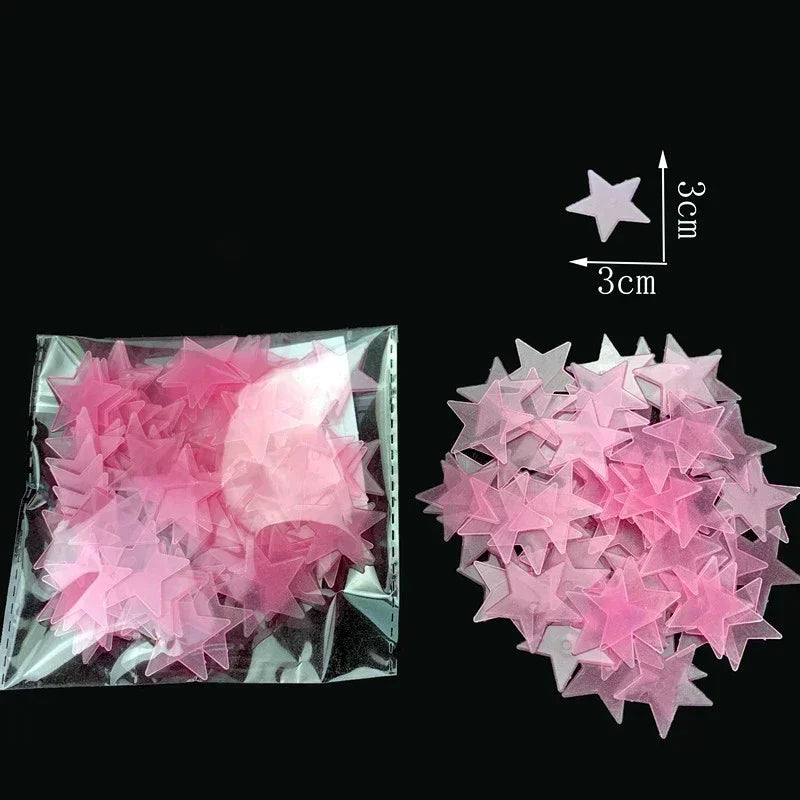 Glow In The Dark Star Wall Stickers Luminous 3D Decor