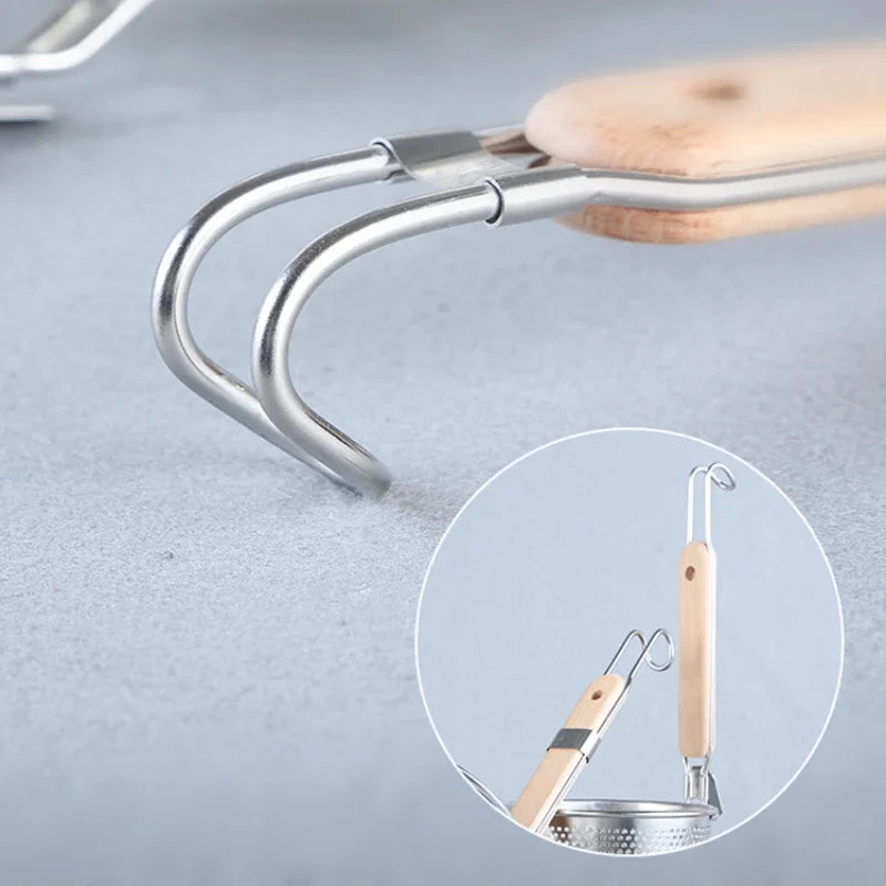 CZSAE Stainless Steel Colander With Wooden Handle Strainer