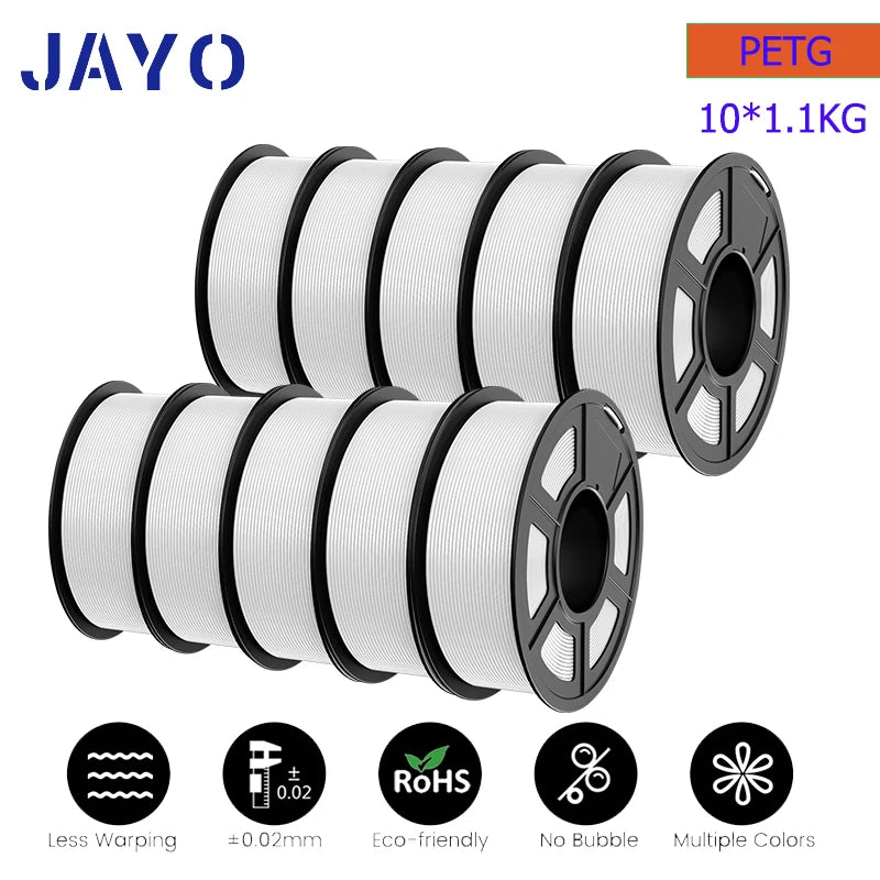 JAYO PLA Plus Filament 10 Rolls High Speed Matte 3D