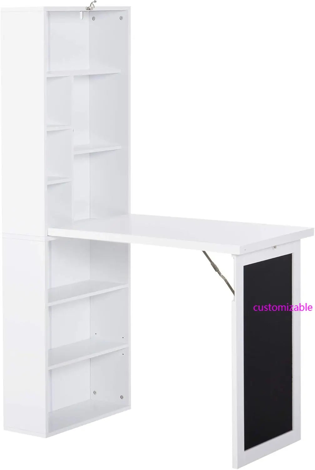 XMSJ Foldout Wall Mount Desk Cabinet With Blackboard