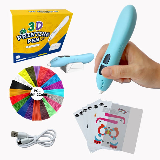 SETOOKJ 3D Printing Pen Low Temp With 12 Color PCL Filament