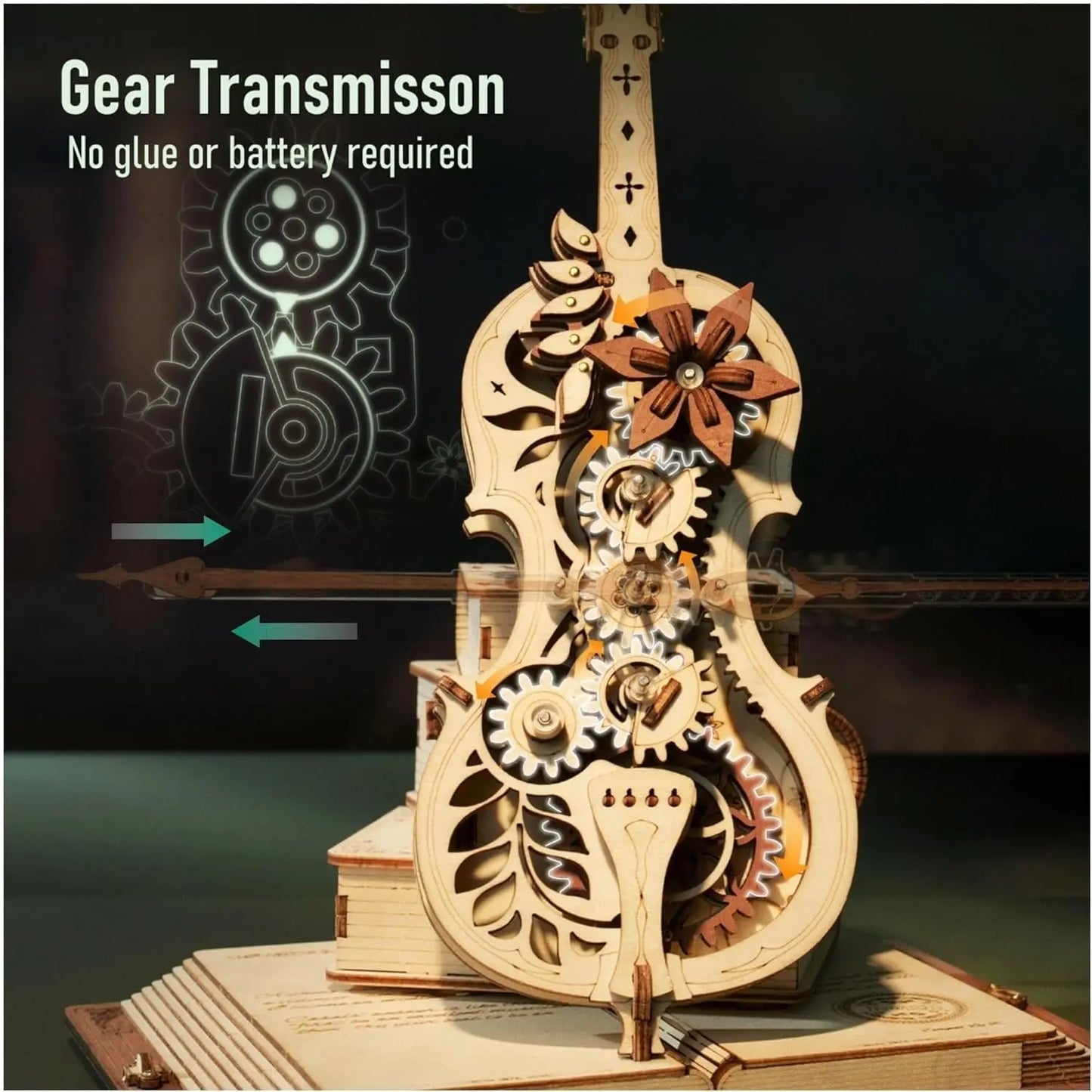 Robotime AMK63 199pcs 3D Wooden Puzzle Music Box Toy