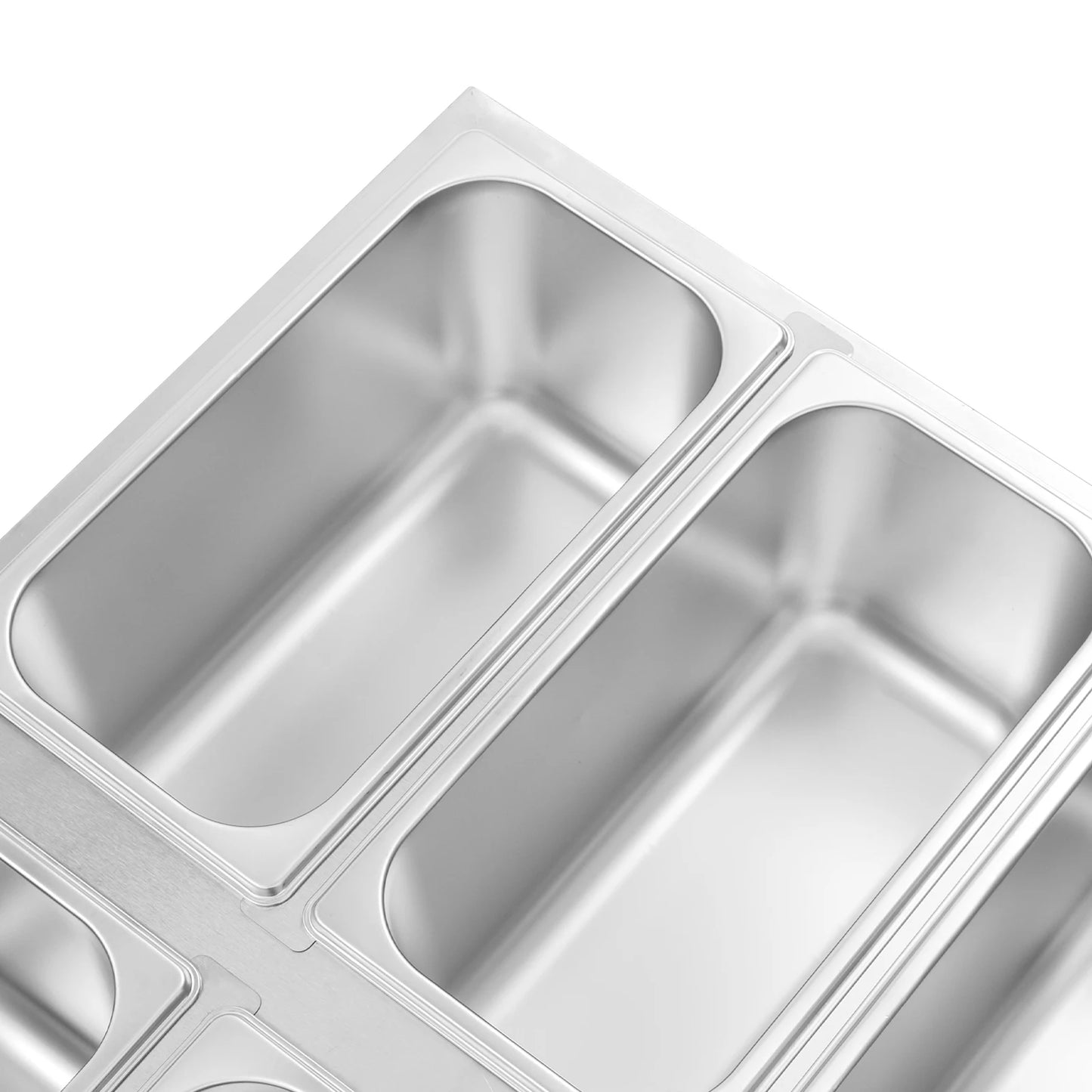 Bymaocar 1500W Countertop Stainless Steel Soup Warmer 6 Pan