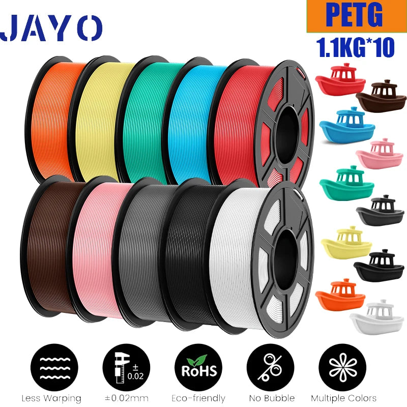 JAYO PLA Plus Filament 10 Rolls High Speed Matte 3D